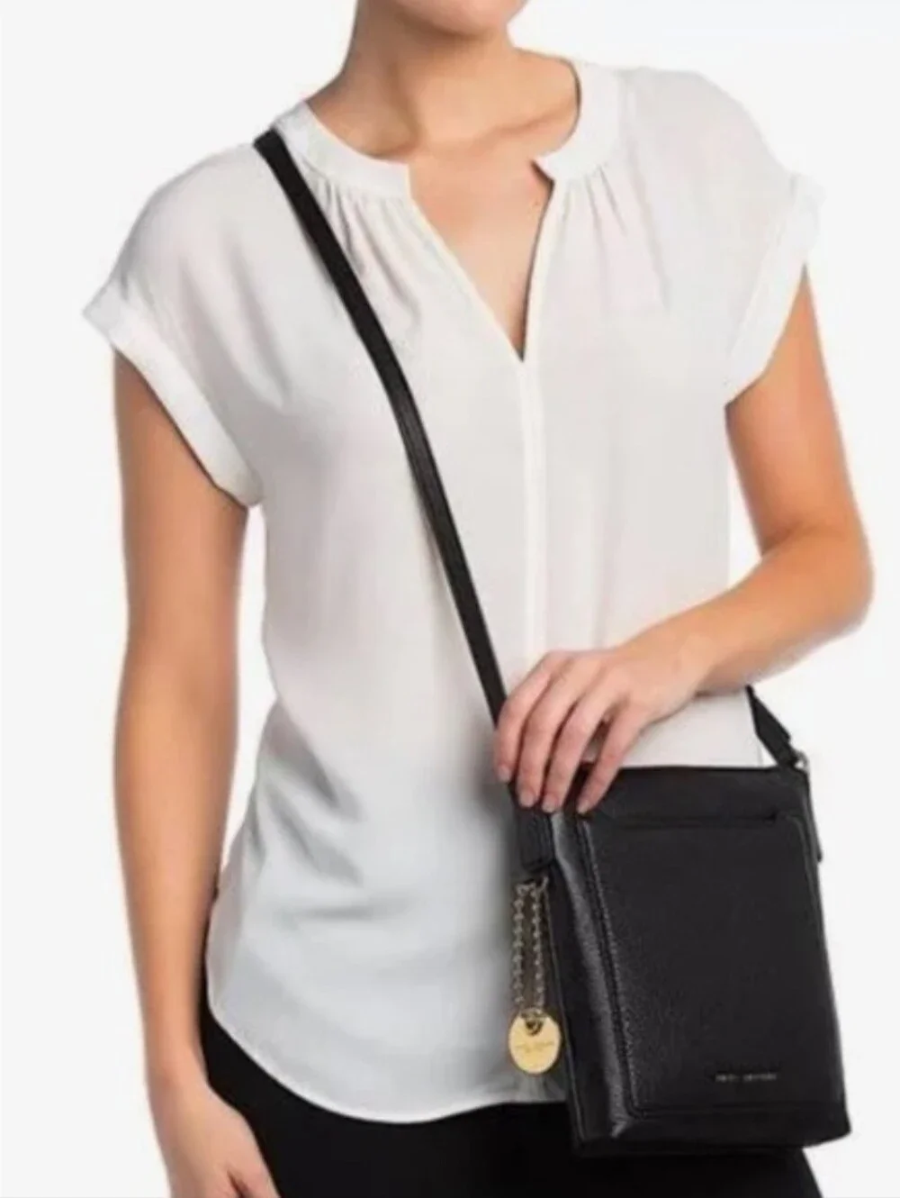 MARC JACOBS Tours Black Leather Crossbody Bag